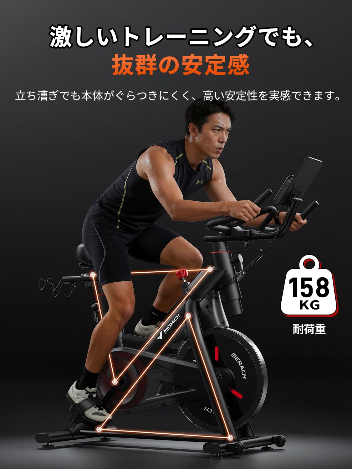 Amazon.co.jp: MERACH エアロバイク スピンバイク フィットネスバイク